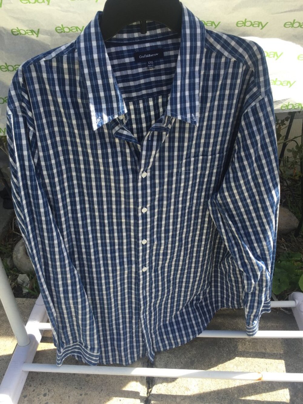 Handsome Mens Big and Tall XXL Casual Long Sleeve Shirt Button Collar BLUE